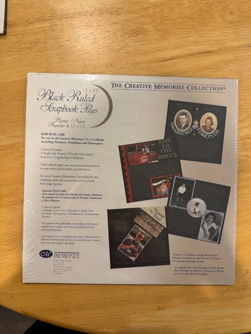 Creative Memories 12 x 12 Black Ruled Album Refill Pages 5 Original Size‎ NWT